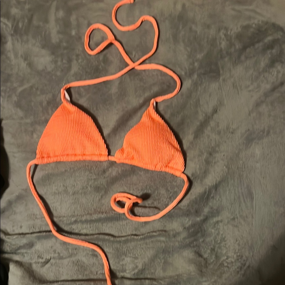 Vibrant Pink Triangle Bikini Top